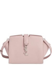Saint Laurent Toy Cabas Leather Crossbody Bag Pink