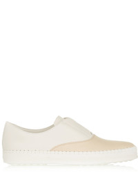 Tod's Two Tone Leather Espadrilles Baby Pink