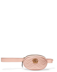 Gucci Gg Marmont Matelass Leather Belt Bag Baby Pink