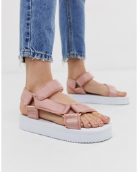 ASOS DESIGN Frontline Sporty Sandals In Taupe