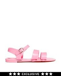 JuJu Seven Baby Pink Flat Jelly Sandals Baby Pink