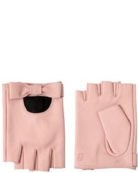 Karl Lagerfeld Bow Leather Fingerless Gloves