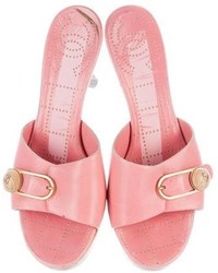 Chanel Cc Leather Slide Sandals