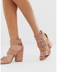 Public Desire Gimme Blush Detail Heeled Sandals