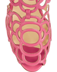 Oscar de la Renta Gladia Cutout Leather Sandals