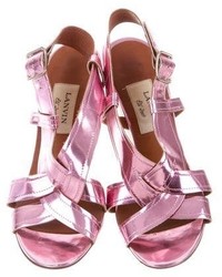 Lanvin Leather Crossover Sandals