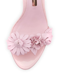 Sophia Webster Lilico Floral Leather 100mm Sandal Pink