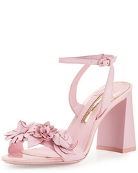 Sophia Webster Lilico Leather Block Heel Sandal Pink