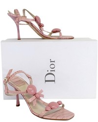 Christian Dior Pink Jaipur Leather Sandal Heels