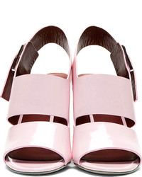 Alexander Wang Pink Patent Leather Sara Heeled Sandals
