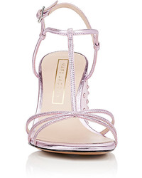 Marc Jacobs Sheena Metallic Leather T Strap Sandals