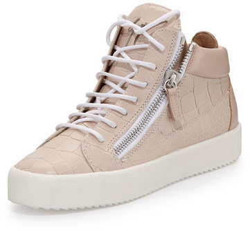 pale pink leather sneakers