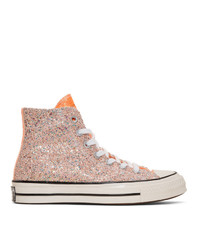 JW Anderson Pink Converse Edition Glitter Chuck 70 High Sneakers