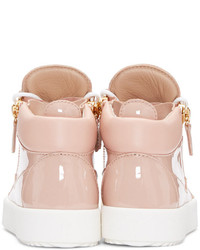 Giuseppe Zanotti Pink Patent Leather London High Top Sneakers