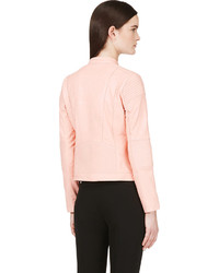 Marc by Marc Jacobs Coral Pink Leather Karlie Bomber Jacket