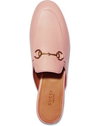 Gucci Princetown Horsebit Detailed Leather Slippers Blush