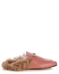 Gucci Princetown Shearling Lined Leather Loafers