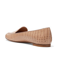 Aquazzura Purist Croc Effect Leather Loafers