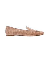 Aquazzura Purist Croc Effect Leather Loafers