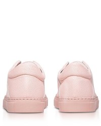 YLATI Nerone Pink Perforated Leather Low Top Sneakers