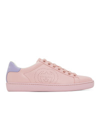 Gucci Pink Interlocking G New Ace Sneakers