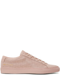 Common Projects Pink Perforated Original Achilles Low Sneakers