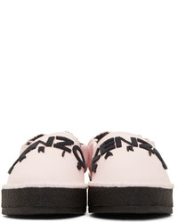 Kenzo Pink Shearling Leather Espadrille Sneakers