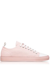 YLATI Sorrento Pink Perforated Leather Low Top Sneakers