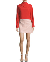 Diane von Furstenberg Jenny Lamb Leather Mini Skirt