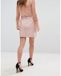 New Look Leather Look A Line Mini Skirt
