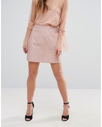 New Look Leather Look A Line Mini Skirt