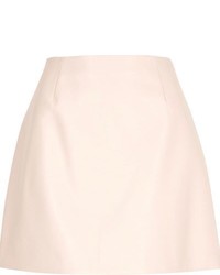 River Island Light Pink Faux Leather Skirt