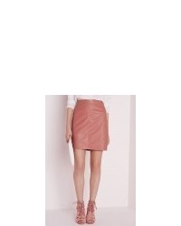 Missguided Faux Leather Mini Skirt Pink