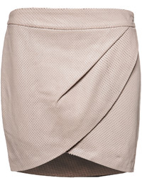 Mason by Michelle Mason Perforated Leather Wrap Mini Skirt