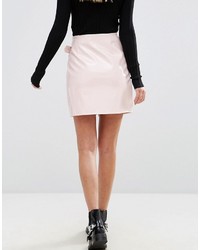 Missguided Vinyl Buckle Strap Mini Skirt