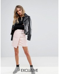 Missguided Vinyl Buckle Strap Mini Skirt