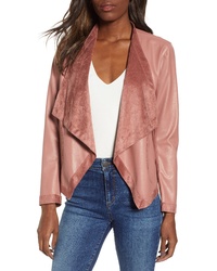 Pink Leather Open Jacket