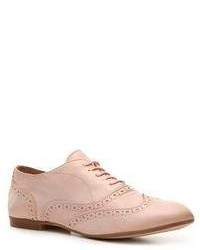 Pink Leather Oxford Shoes