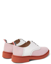 Thom Browne Two Tone Nubuck And Leather Oxford Shoes