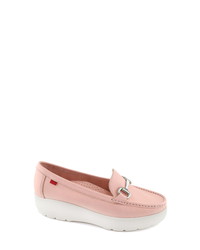 Pink Leather Platform Loafers for Women | Lookastic