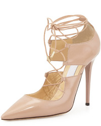 Jimmy Choo Hoops Lace Up Leather Pump Pink