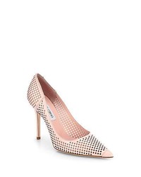Jimmy Choo Abel Perforated Patent Leather Pumps Pink