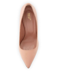 RED Valentino Leather Pointed Toe Cone Heel Pump Blush