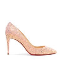 Christian Louboutin Pigalle Follies 85 Glittered Leather Pumps