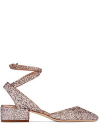 Jimmy Choo Vicky Glittered Leather Pumps Antique Rose