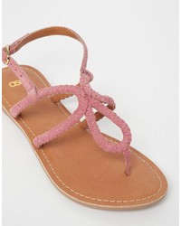 Asos Collection Fallow Leather Plaited Flat Sandals