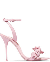 Sophia Webster Lilico Appliqud Leather Sandals Pink