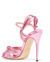 Gucci Metallic Leather Sandals Pink