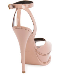 Saint Laurent Patent Ankle Strap 135mm Sandal Pink