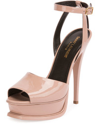 Saint Laurent Patent Ankle Strap 135mm Sandal Pink